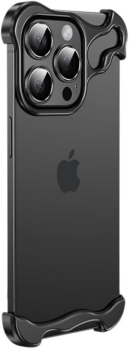 Series Designed for iPhone Case,Minimalist Protective Shock Absorption Aerospace Grade Aluminum Shells & Elastomer Inlays Easy Fit,Shockproof Bumper Cover (Black,iPhone 15 Pro Max)