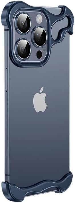 Series Designed for iPhone Case,Minimalist Protective Shock Absorption Aerospace Grade Aluminum Shells & Elastomer Inlays Easy Fit,Shockproof Bumper Cover (Black,iPhone 15 Pro Max)