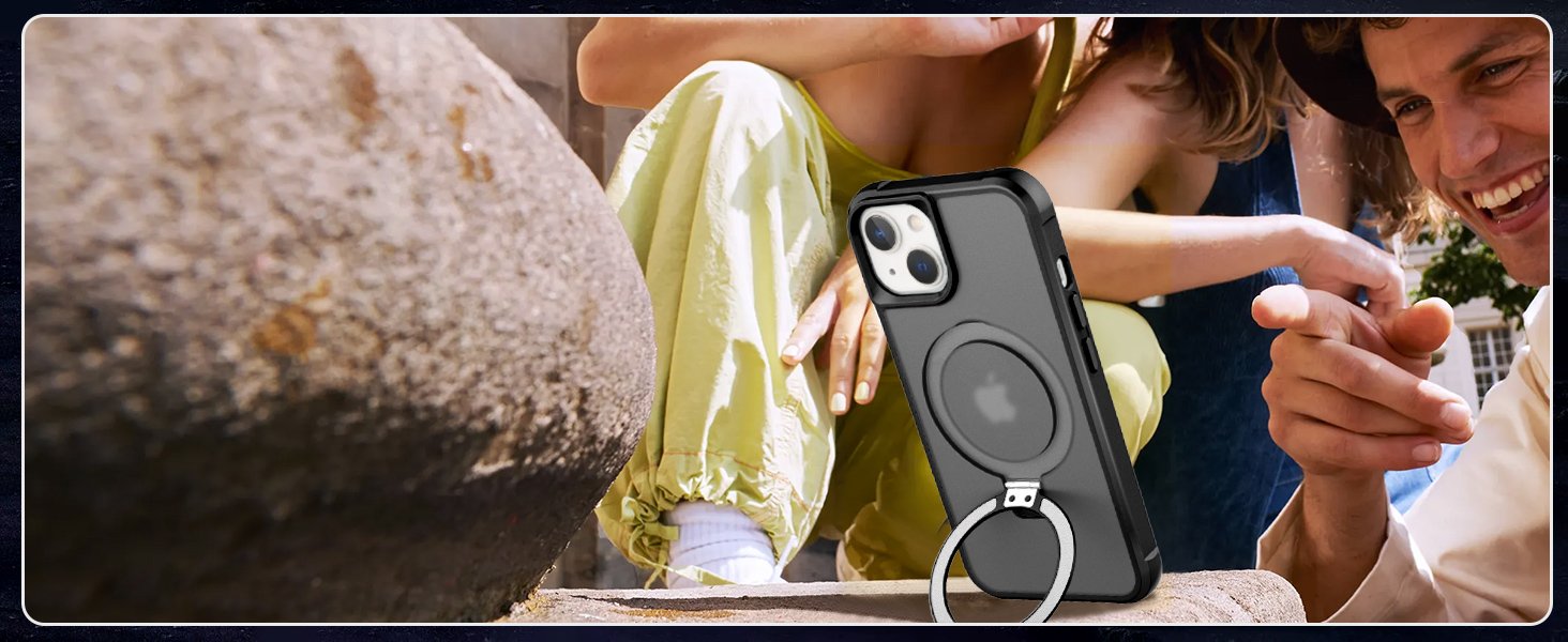 iPhone case with stand magsafe ring magnetic
