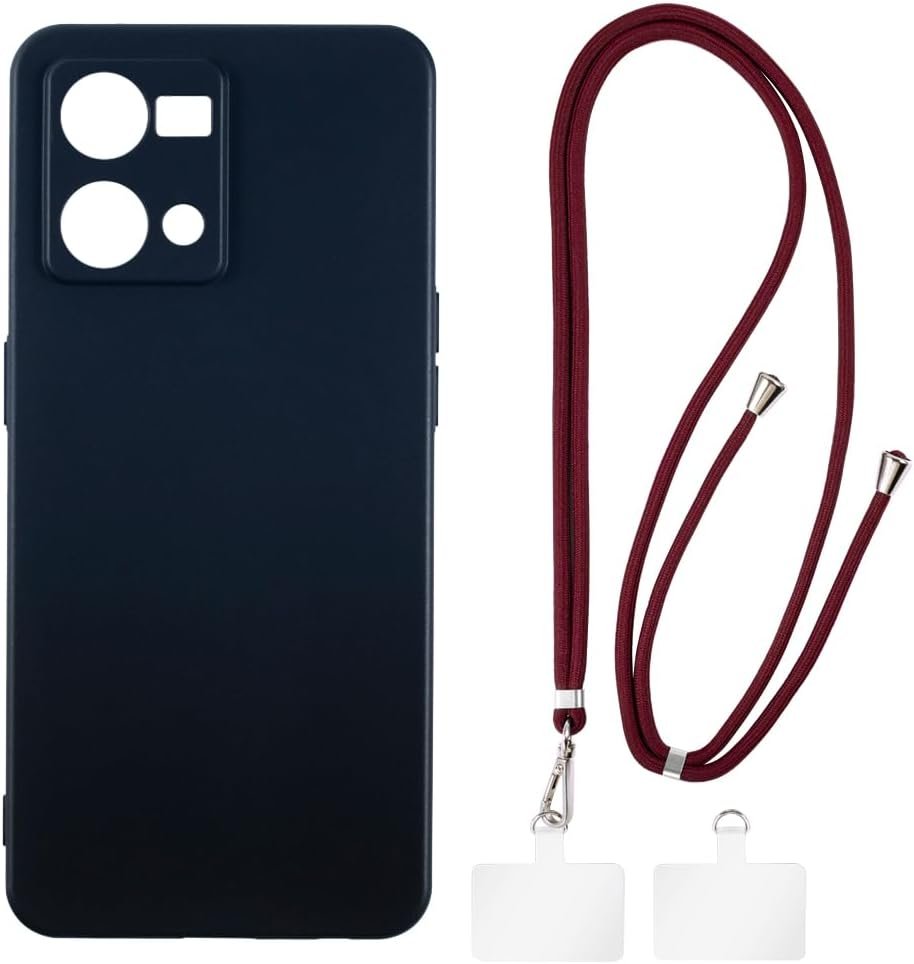 7 4G Case + Universal Mobile Phone Lanyards, Neck/Crossbody Soft Strap Silicone TPU Cover Bumper Shell for Oppo F21 Pro 4G (6.43”)