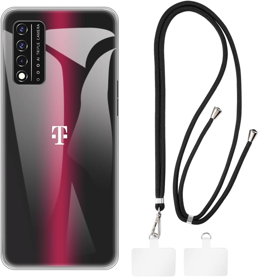 V+ 5G Case + Universal Mobile Phone Lanyards, Neck/Crossbody Soft Strap Silicone TPU Cover Bumper Shell for  V+ 5G (6.82”)