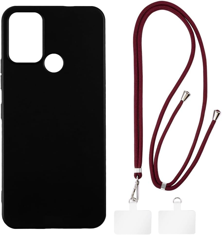 C22 Case + Universal Mobile Phone Lanyards, Neck/Crossbody Soft Strap Silicone TPU Cover Bumper Shell for C22 (6.5”)