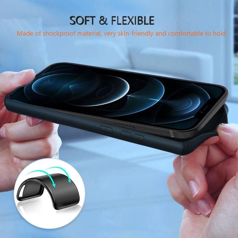 51FZMg_M1jL._AC_a0ee6bed-c312-4e8f-8278-7745b4decf09 for 5 Case, 2 Pieces Shockproof Soft TPU Bumper Shell, 360° Drop Protection Shell Ultra-Thin Soft Silicone Cover for 5 (6.56") - Black