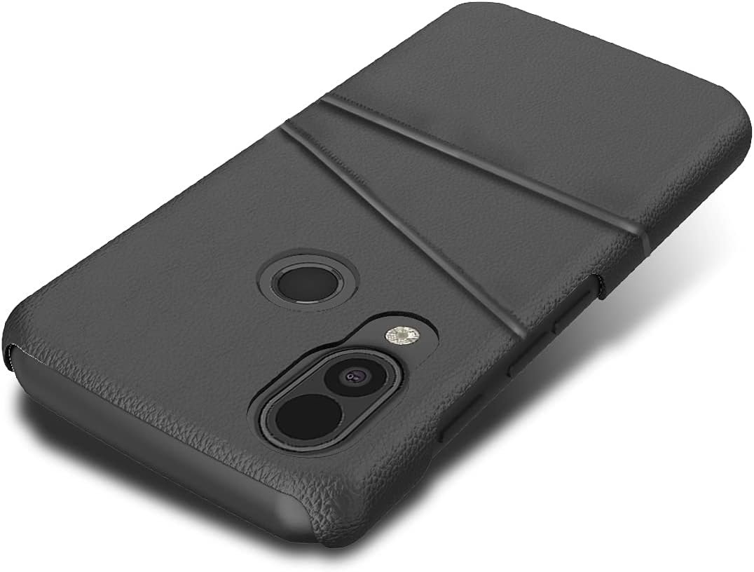 Case Compatible with CAT S62 Pro Phone, [Black] Mobile Wallet Cover Vegan Leather Slim Hard Shell [with Credit Card Slots]