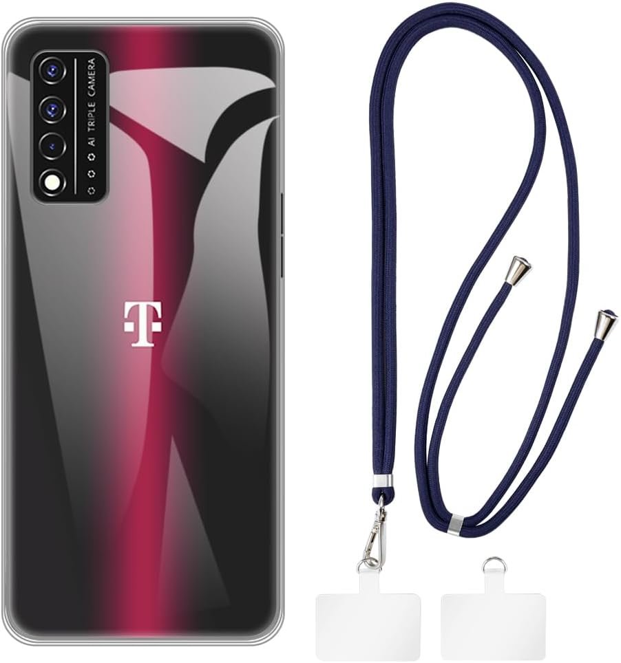 V+ 5G Case + Universal Mobile Phone Lanyards, Neck/Crossbody Soft Strap Silicone TPU Cover Bumper Shell for  V+ 5G (6.82”)