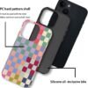 Case Compatible with for iPhone 14,Mixed Color Checkerboard Phone Case Hybrid 2-Layer Hard Shell,Shockproof Soft for Girl Women Boy Men,Case for iPhone 14