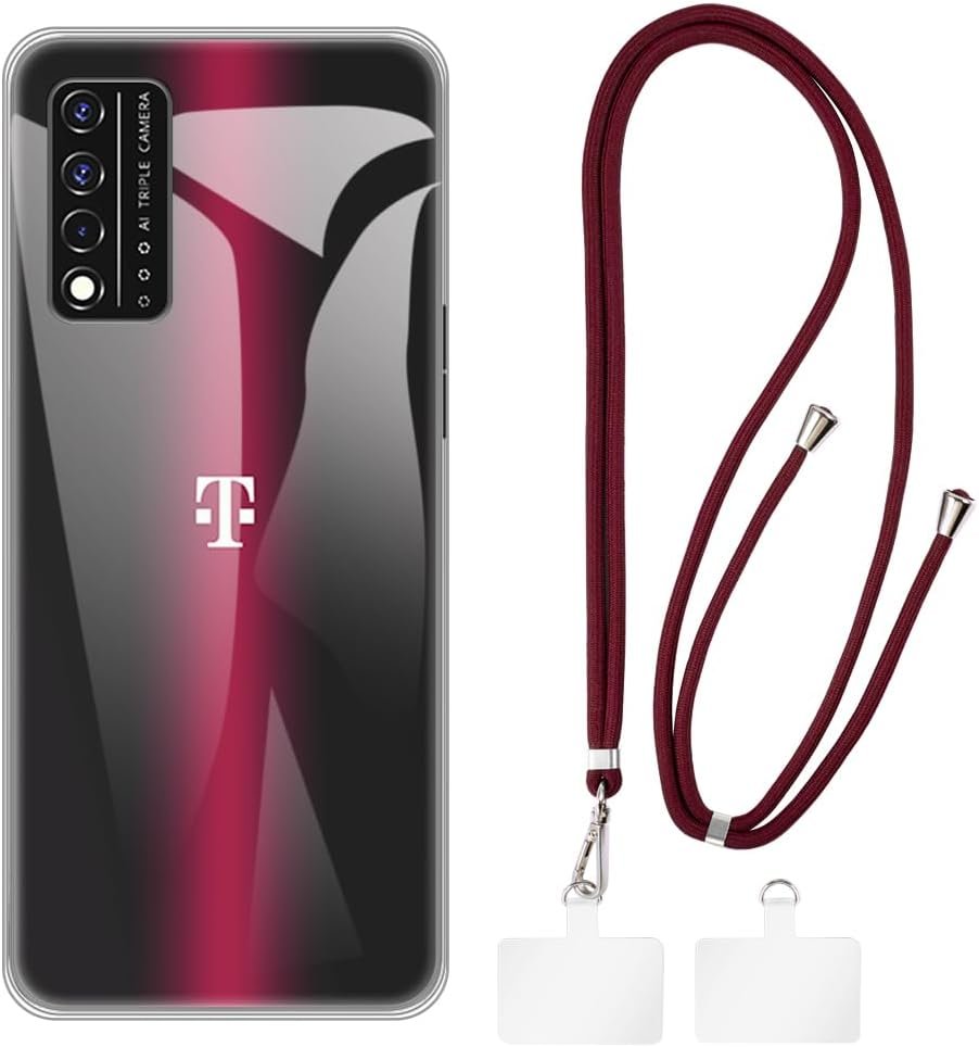 V+ 5G Case + Universal Mobile Phone Lanyards, Neck/Crossbody Soft Strap Silicone TPU Cover Bumper Shell for  V+ 5G (6.82”)