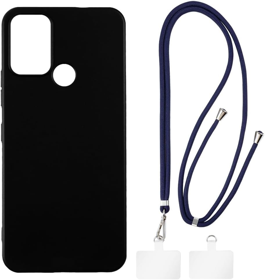 C22 Case + Universal Mobile Phone Lanyards, Neck/Crossbody Soft Strap Silicone TPU Cover Bumper Shell for C22 (6.5”)