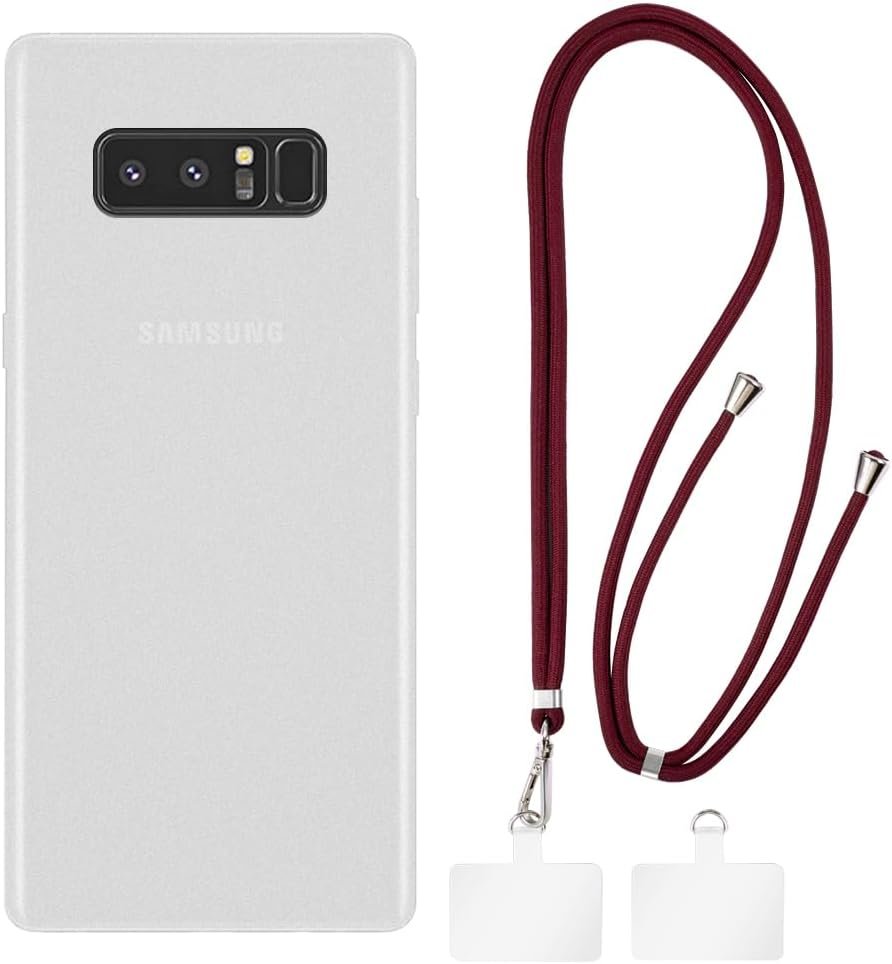 Samsung Galaxy Note 8 Case + Universal Mobile Phone Lanyards, Neck/Crossbody Soft Strap Silicone TPU Cover Bumper Shell for Samsung Galaxy Note 8 (6.3”)