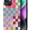 Case Compatible with for iPhone 14,Mixed Color Checkerboard Phone Case Hybrid 2-Layer Hard Shell,Shockproof Soft for Girl Women Boy Men,Case for iPhone 14
