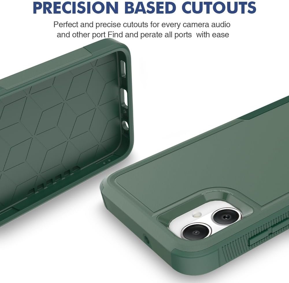 51QAL0YAI4L._AC_SL1000 for Samsung Galaxy A05 Case,Case for Galaxy A05,TPU+PC Dual Layer Shockproof Mobile Case for Galaxy A05 (Dark Green)