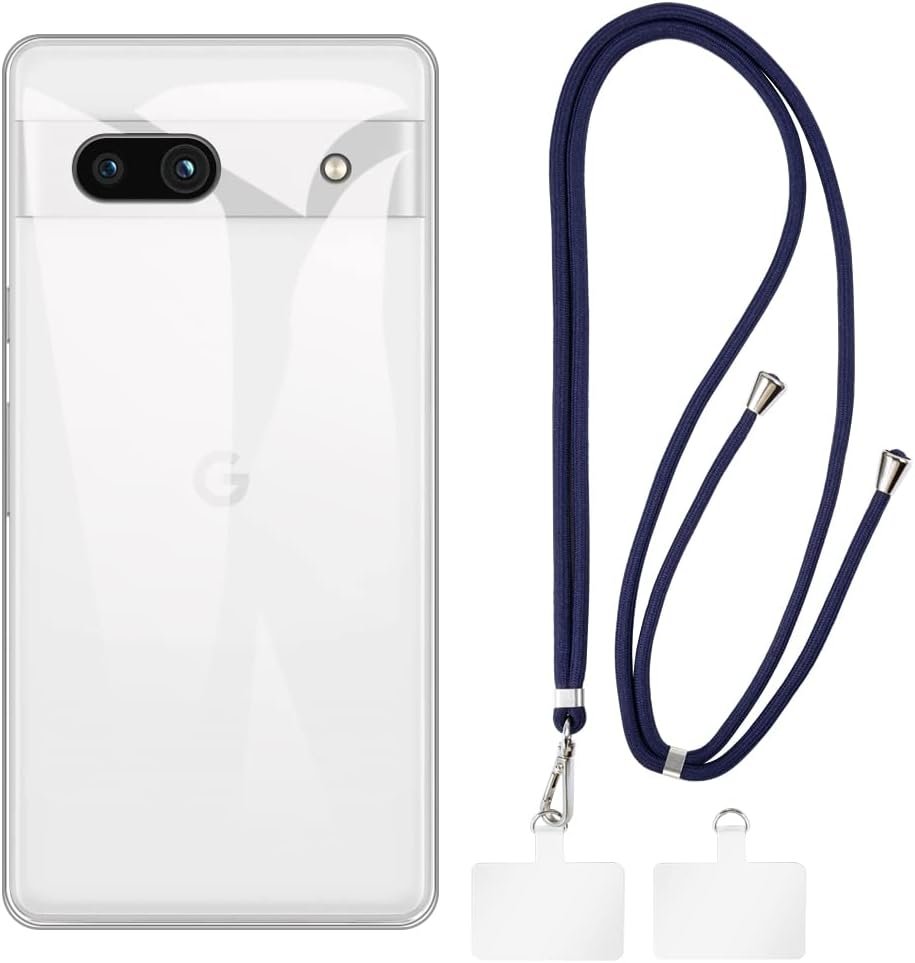 Google Pixel 7A Case + Universal Mobile Phone Lanyards, Neck/Crossbody Soft Strap Silicone TPU Cover Bumper Shell for Google Pixel 7A (6.4”)