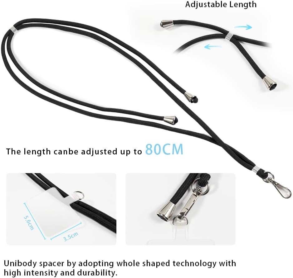 Case + Universal Mobile Phone Lanyards, Neck/Crossbody Soft Strap Silicone TPU Cover Bumper Shell for Armor X8i (5.7”)