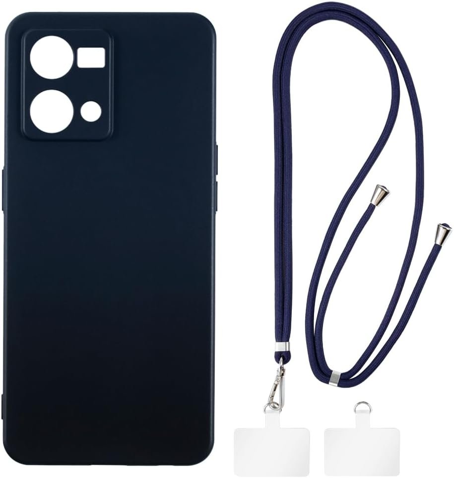 7 4G Case + Universal Mobile Phone Lanyards, Neck/Crossbody Soft Strap Silicone TPU Cover Bumper Shell for Oppo F21 Pro 4G (6.43”)
