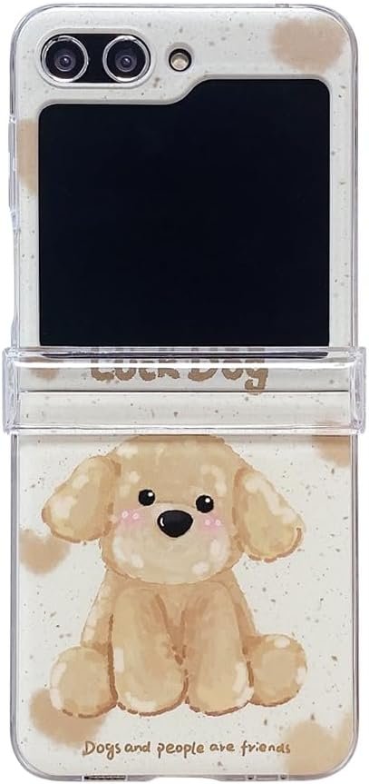 for Samsung Galaxy Z Flip 5 5G phone case, cute animal cartoon design Lucky Dog pc transparent hard shell rear cover protective case Z Flip 5 phone case (rabbit)