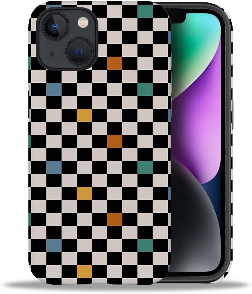 51d5c8OHapL._AC_SL1000 Phone Case Compatible with iPhone 14 Plus Case,Hybrid 2 Layer PC Hard Shell + Silicone Protective Case, White Gold Marble Scratch-Resistant Shockproof Cover for iPhone 14 Plus