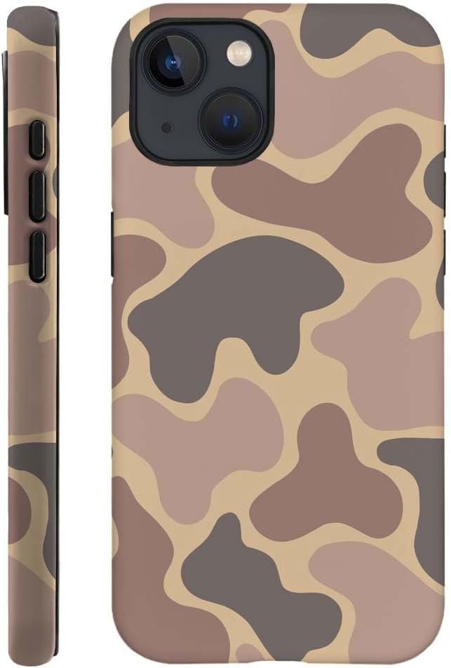 for iPhone 14 Plus Case,HH2 Camouflage Camo Leaf Hybrid 2 Layer Hard Shell Silicone Protective Pattern Design Case