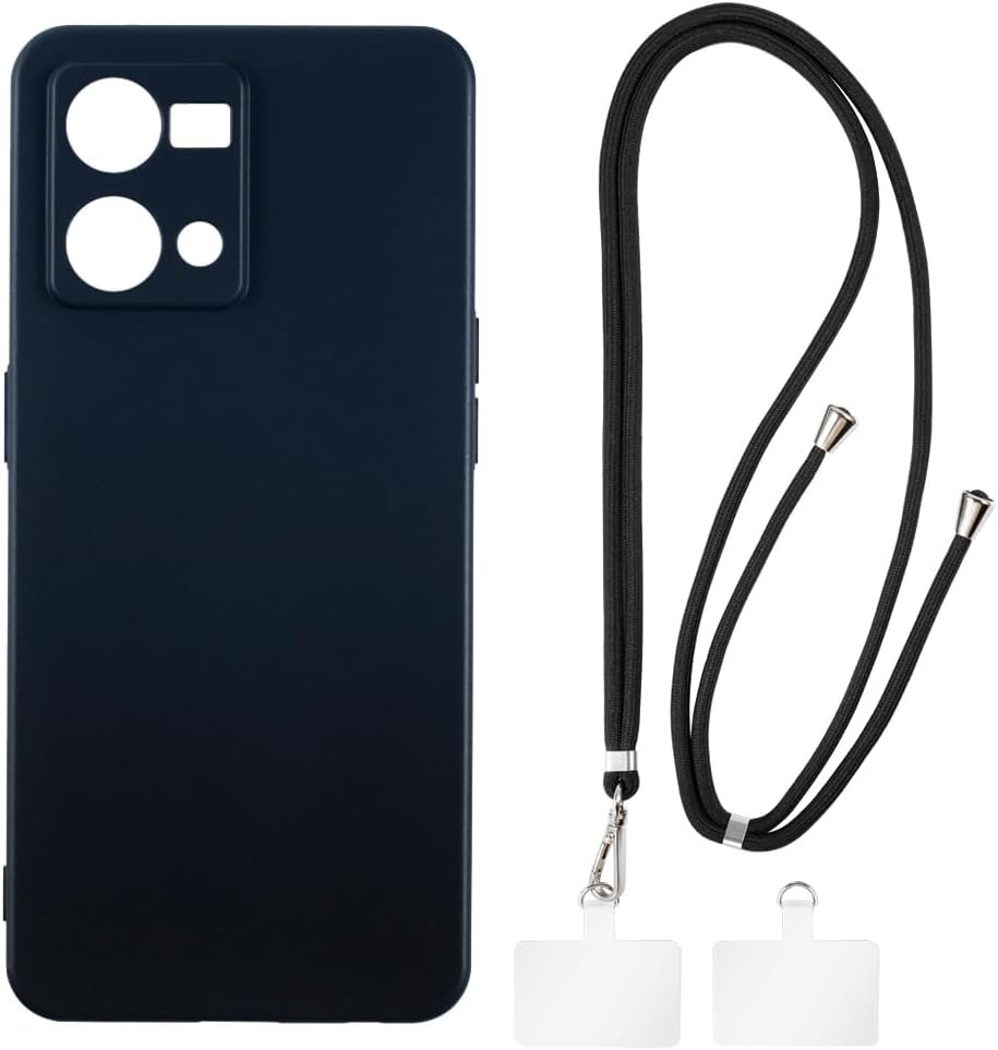 7 4G Case + Universal Mobile Phone Lanyards, Neck/Crossbody Soft Strap Silicone TPU Cover Bumper Shell for Oppo F21 Pro 4G (6.43”)