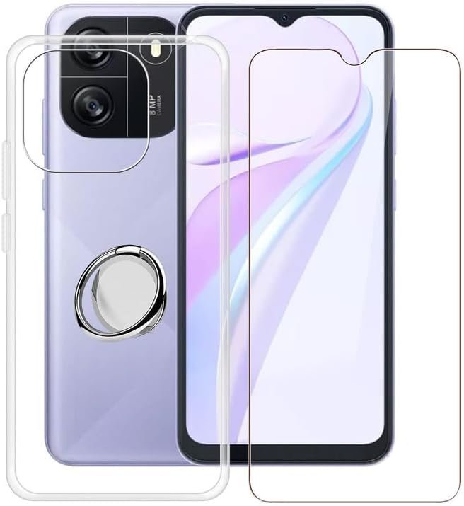 51y0GNeUTwL._AC Phone Case for Innovatemee Wave 6C (6.5") with 1 Pack Screen Protector, 360° Phone Magnetic Ring Holder, Ultra Thin Clear Soft Silicone Shockproof Shell Cover for Innovatemee Wave 6C