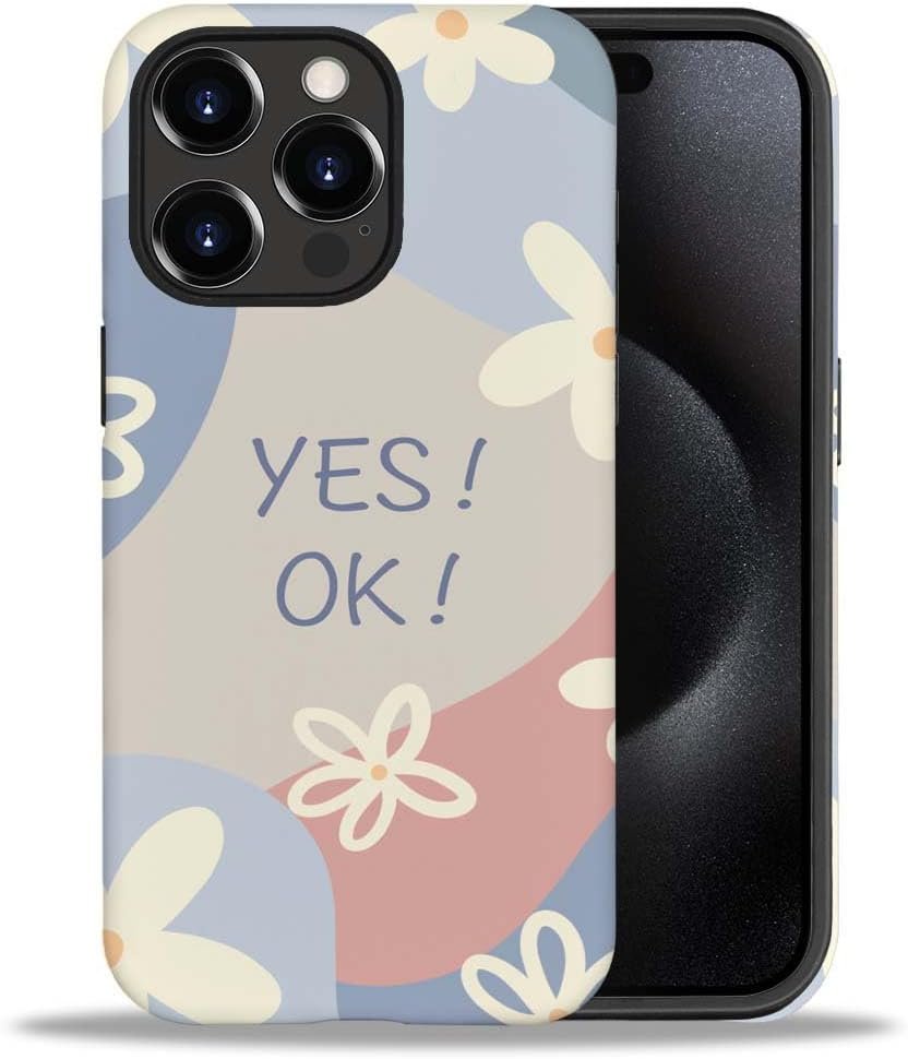 51yHOVC9iQL._AC_SL1000 Phone Case Compatible with iPhone 14 Pro Max Case,Hybrid 2 Layer PC Hard Shell + Silicone Protective Case, Vintage Red Cherry Blossom Scratch-Resistant Shockproof Cover for iPhone 14 Pro Max