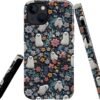 Compatible with for iPhone 15,Spooky Ghosts On Bookshelf Halloween Phone Case for iPhone 15,Scratch Resistant Hybrid 2-Layer Hard Shell Bright Phone Case