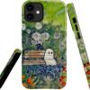 Compatible with for iPhone 15,Spooky Ghosts On Bookshelf Halloween Phone Case for iPhone 15,Scratch Resistant Hybrid 2-Layer Hard Shell Bright Phone Case