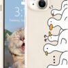 for iPhone 13 Case, Cute Kawaii Panda Pink Liquid Silicone Slim Fit Soft Gel Rubber Protective Phone Cover for Women Girls