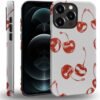 for iPhone 12 Pro Max Case,HH2 Retro Cherry Hybrid 2 Layer Hard Shell Silicone Protective Pattern Design Case