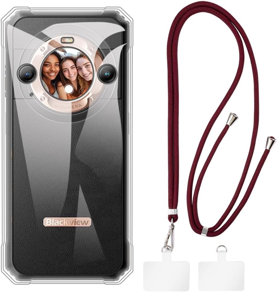 Innovatemee BL9000 Pro 5G Case + Universal Mobile Phone Lanyards, Neck/Crossbody Soft Strap Silicone TPU Cover Bumper Shell for Innovatemee BL9000 Pro 5G (6.78”)