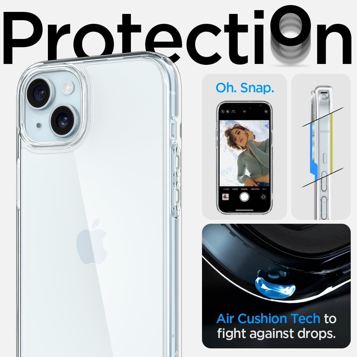 For iPhone 15 Case (2023) [Anti-Yellowing], [Military-Grade Protection] - Crystal Clear