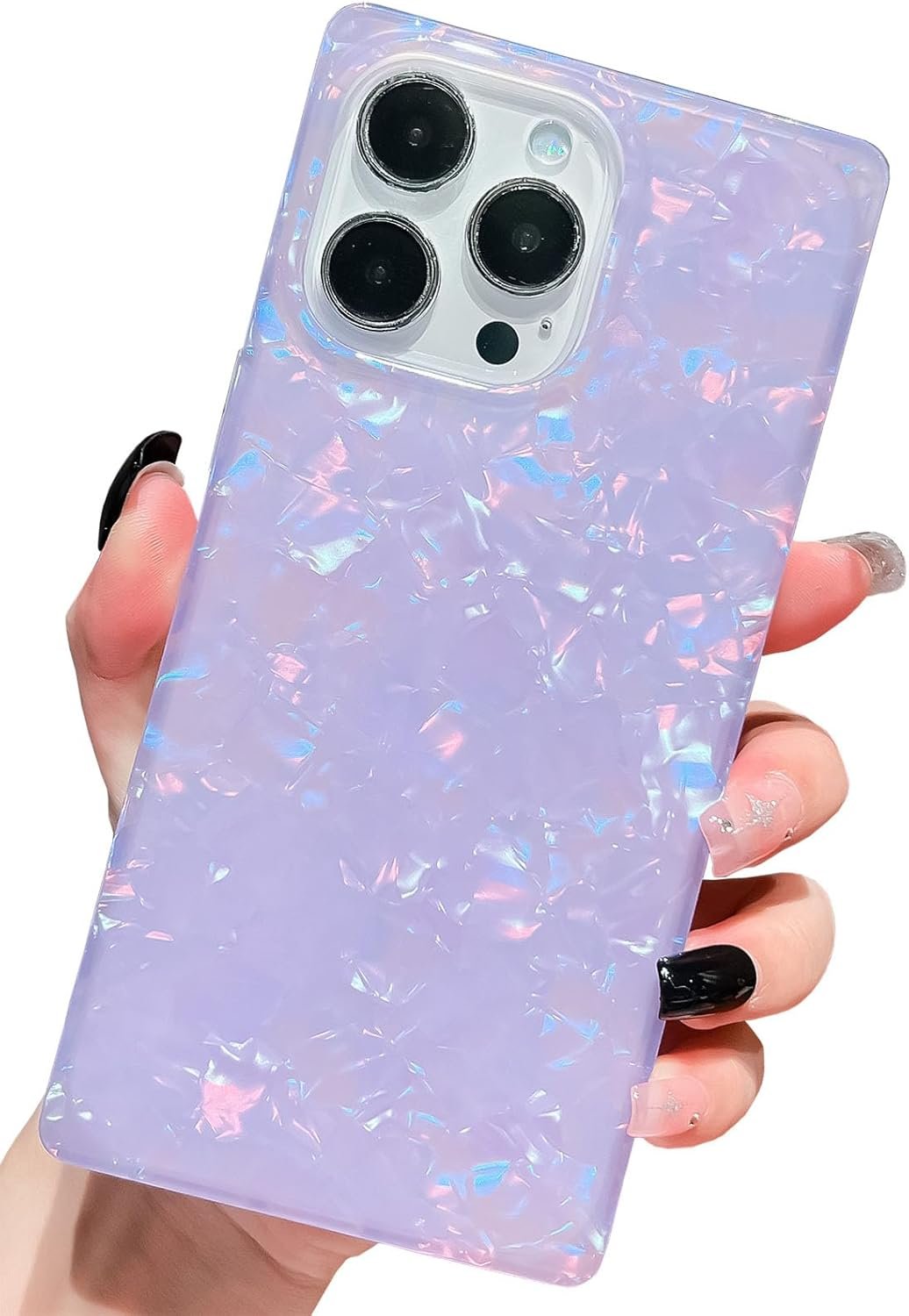 Pearl Pattern Compatible with iPhone 11 Rectangle Edge Case, Slim Soft TPU Silicone Protective Bumper Cases Cover(Pink Pearl,11)