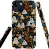 Compatible with for iPhone 15,Spooky Ghosts On Bookshelf Halloween Phone Case for iPhone 15,Scratch Resistant Hybrid 2-Layer Hard Shell Bright Phone Case