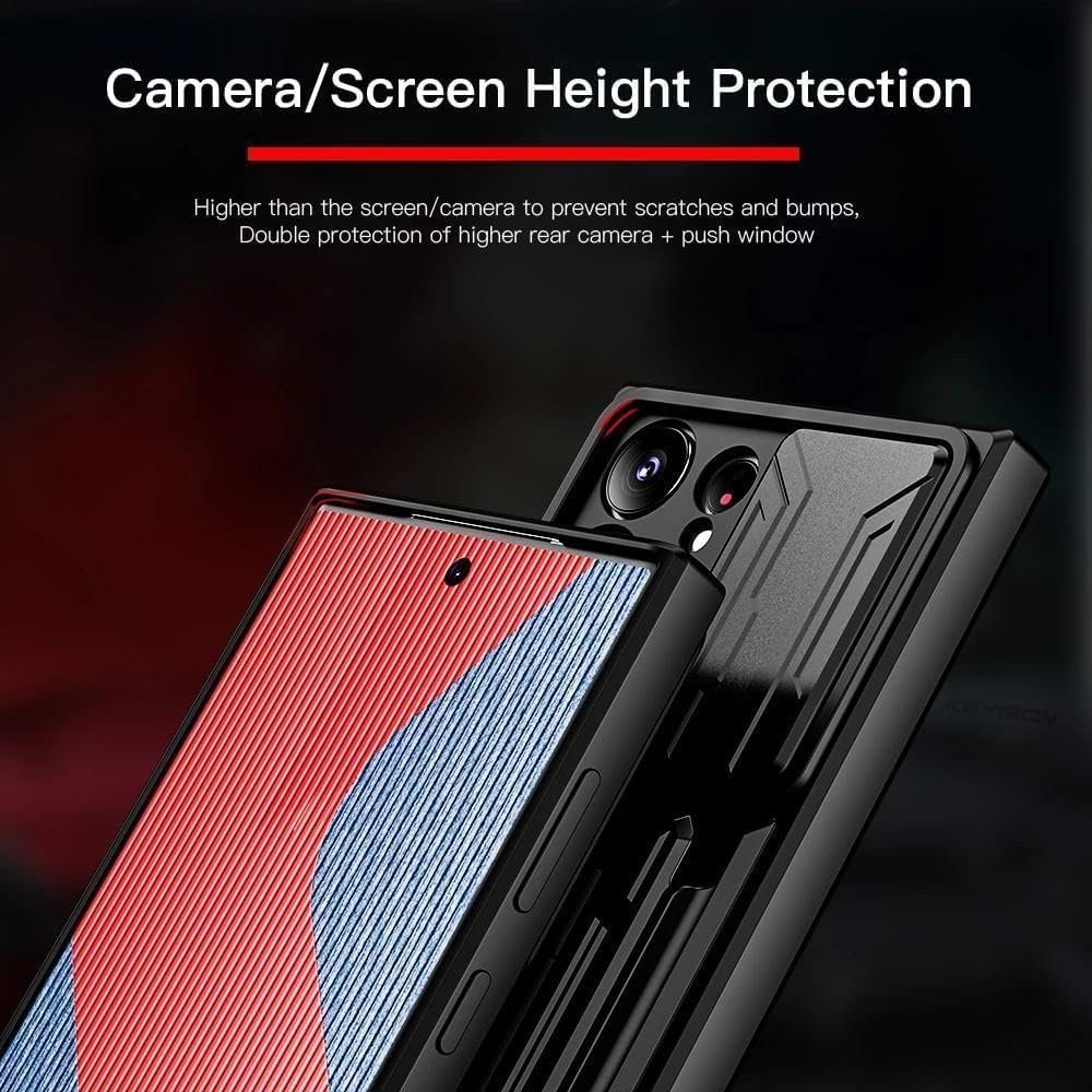 for Samsung Galaxy S21 Ultra Case with Card Holder Wallet, S21 Ultra Phone Case Kickstand Military Grade Shockproof Protection Cover for Samsung S21 Ultra 5G 6.8" Women Men Shell (Black)