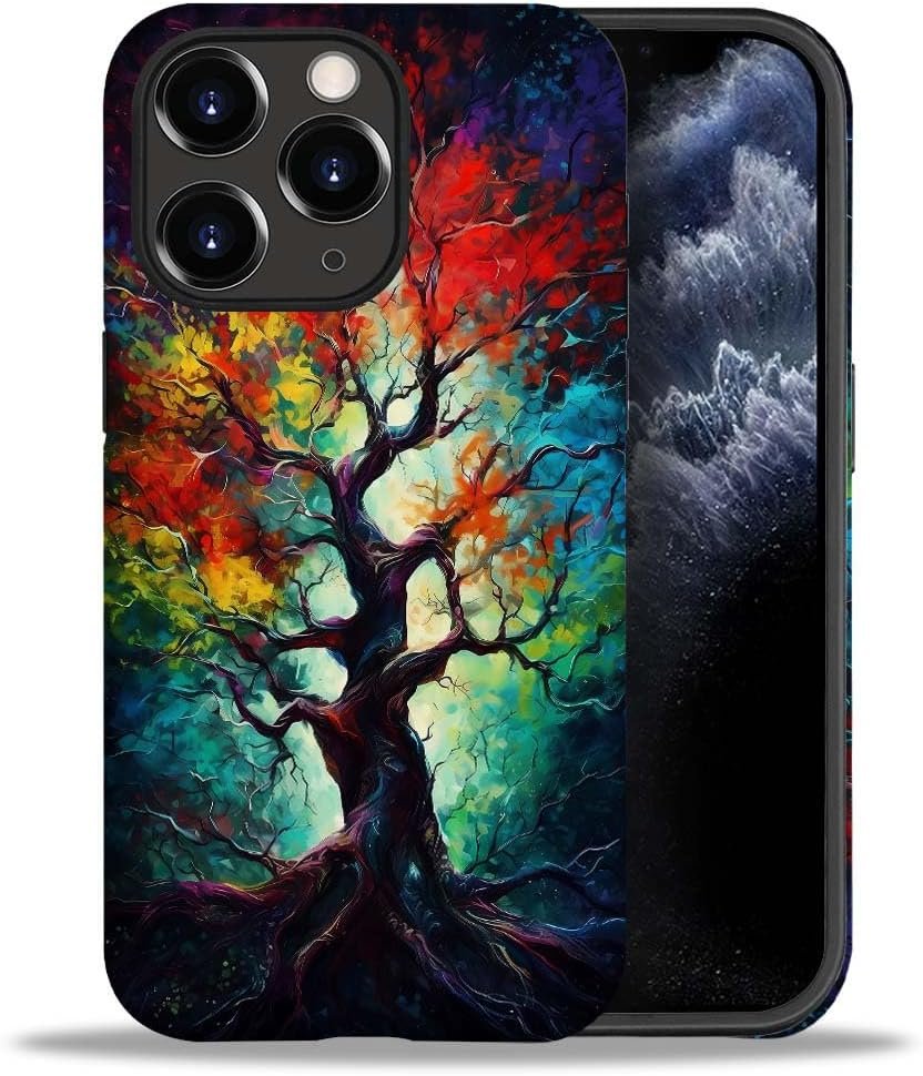 Case Compatible with iPhone 11,Colorful Marble 2 in 1 Phone Case for Women Men,Soft TPU and PC Hard Shell Mixed Two-Layer Protective Phone Case for 11 6.1 Inch