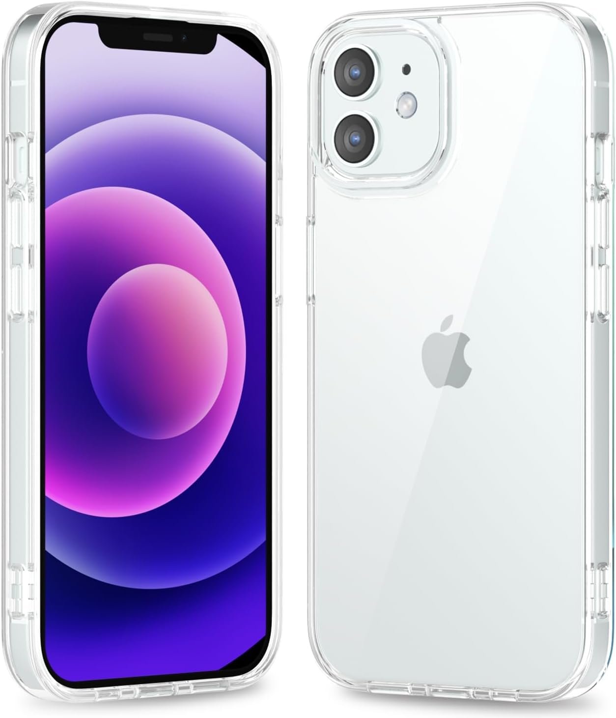 6174GlwDFCL._AC_SL1500 Thin Slim Clear case for iPhone XR, Transparent Hybrid Hard Shell Plastic & Soft Silicone Rubber Bumper, Non-Yellow Acrylic Protective Lightweight Cover for Women, White