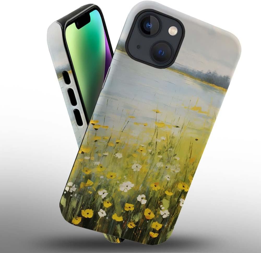 6175K5eJHmL._AC_SL1000 Phone Case Compatible with iPhone 14 Plus Case,Hybrid 2 Layer PC Hard Shell + Silicone Protective Case, White Gold Marble Scratch-Resistant Shockproof Cover for iPhone 14 Plus