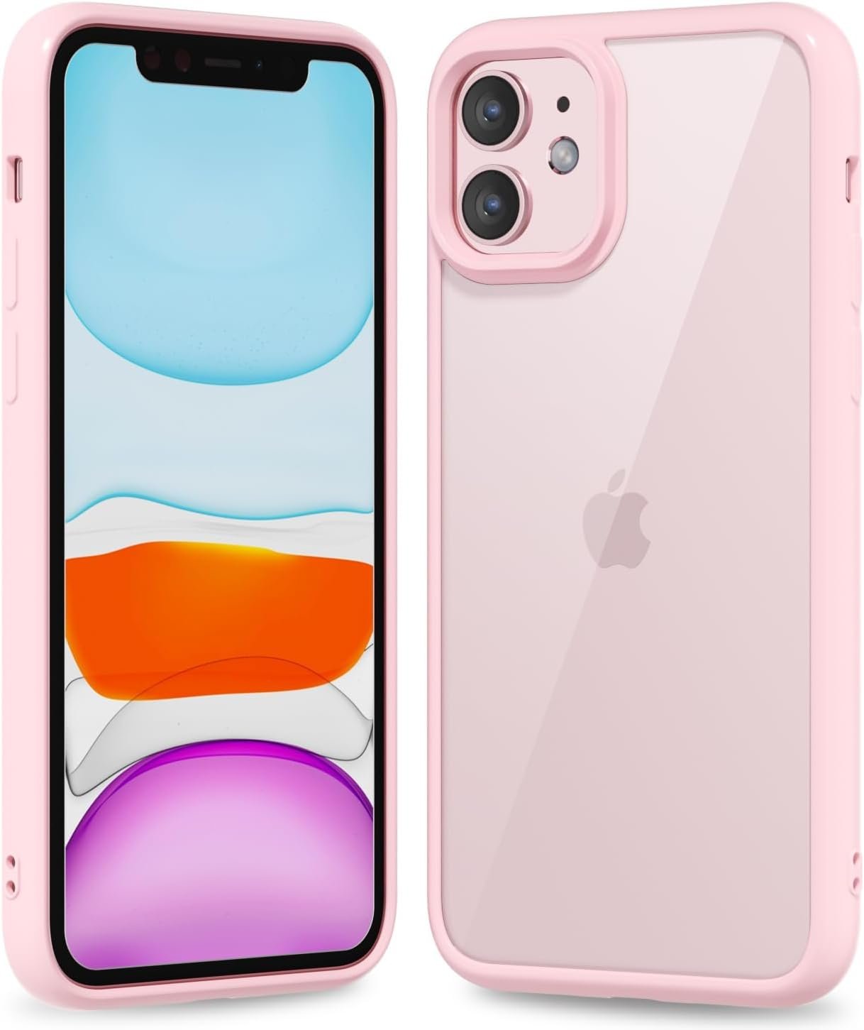 6184T4Hao9L._AC_SL1500 Thin Slim Clear case for iPhone XR, Transparent Hybrid Hard Shell Plastic & Soft Silicone Rubber Bumper, Non-Yellow Acrylic Protective Lightweight Cover for Women, White