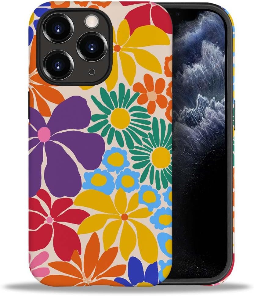 Case Compatible with iPhone 11,Colorful Marble 2 in 1 Phone Case for Women Men,Soft TPU and PC Hard Shell Mixed Two-Layer Protective Phone Case for 11 6.1 Inch