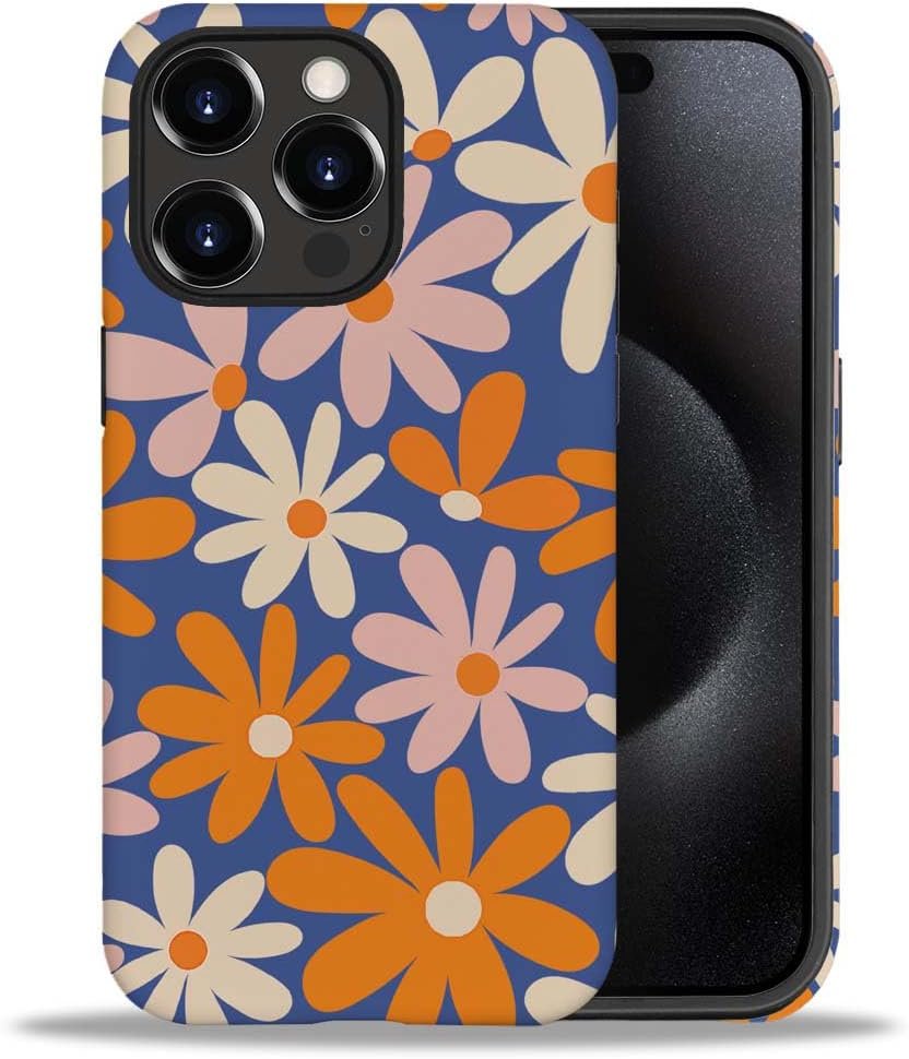 618Yzsi7A8L._AC_SL1000 Phone Case Compatible with iPhone 14 Pro Max Case,Hybrid 2 Layer PC Hard Shell + Silicone Protective Case, Vintage Red Cherry Blossom Scratch-Resistant Shockproof Cover for iPhone 14 Pro Max