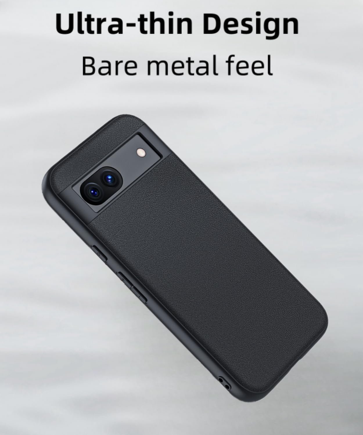 for Pixel 8A Case,Anti-Fall TPU Soft Shell,Mixed Leather Non-Slip case,for Google Pixel 8A Ultrathin Cell Phone Protective Cover (Black)