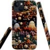 Compatible with for iPhone 15,Spooky Ghosts On Bookshelf Halloween Phone Case for iPhone 15,Scratch Resistant Hybrid 2-Layer Hard Shell Bright Phone Case