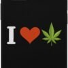 I Love Weed Cute Phone Case Compatible with iPhone 12 Microfiber Shockproof Protective Phone Shell Cover