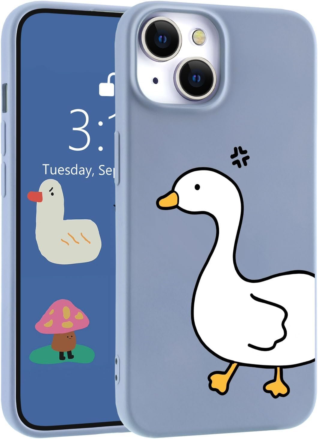 for iPhone 13 Case, Cute Kawaii Panda Pink Liquid Silicone Slim Fit Soft Gel Rubber Protective Phone Cover for Women Girls