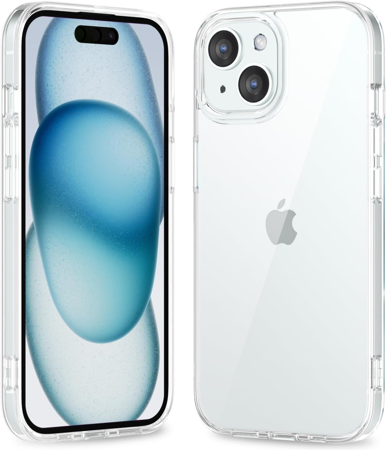 61EKQuJm1iL._AC_SL1500 Thin Slim Clear case for iPhone XR, Transparent Hybrid Hard Shell Plastic & Soft Silicone Rubber Bumper, Non-Yellow Acrylic Protective Lightweight Cover for Women, White