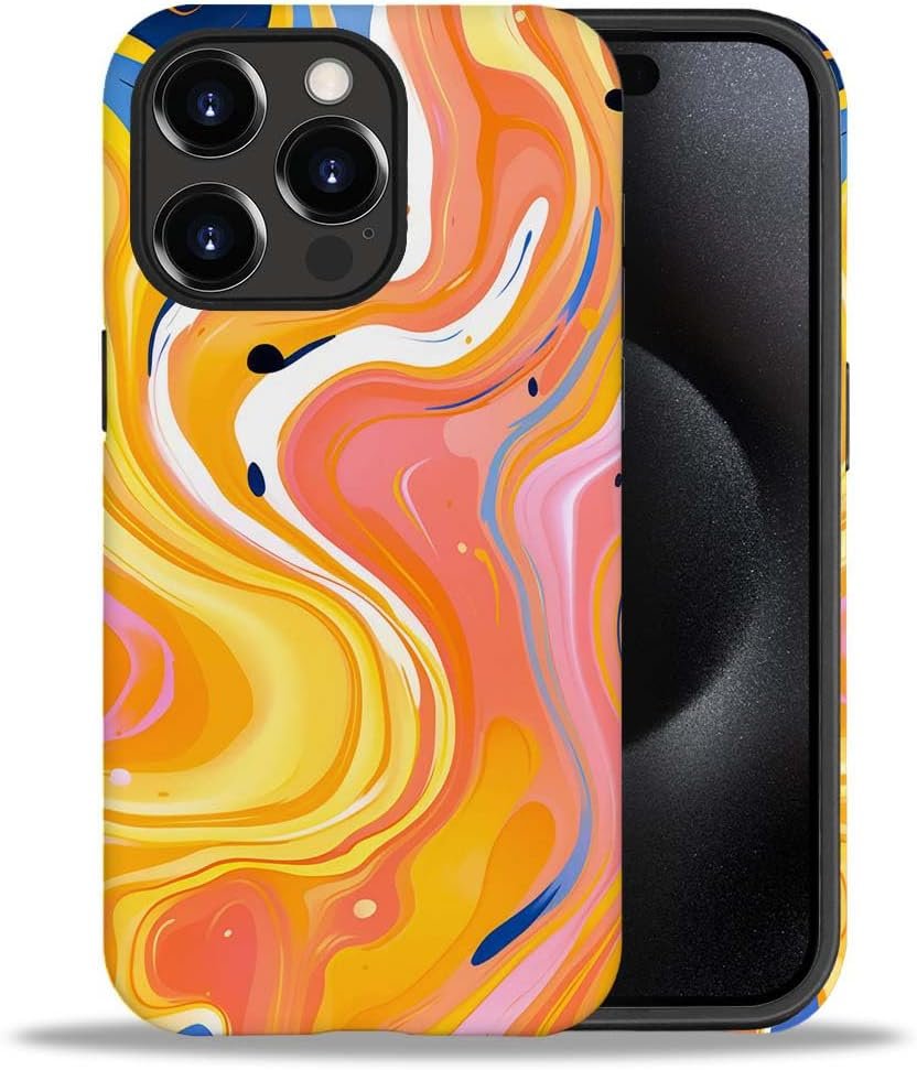 Case Compatible with iPhone 11,Colorful Marble 2 in 1 Phone Case for Women Men,Soft TPU and PC Hard Shell Mixed Two-Layer Protective Phone Case for 11 6.1 Inch
