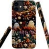 Compatible with for iPhone 15,Spooky Ghosts On Bookshelf Halloween Phone Case for iPhone 15,Scratch Resistant Hybrid 2-Layer Hard Shell Bright Phone Case