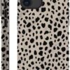 Case Compatible with iPhone 14 Pro Max,Black Polka Dots Marble Pattern-Almond Latte Pattern Design Case for iPhone 14 Pro Max Cases,Dustproof Protective Hybrid 2-Layer Hard Shell Phone Case