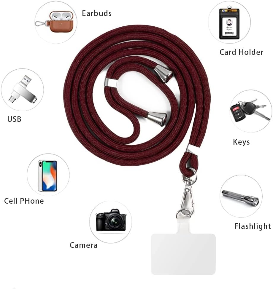 Case + Universal Mobile Phone Lanyards, Neck/Crossbody Soft Strap Silicone TPU Cover Bumper Shell for Moto G60 (6.8”)