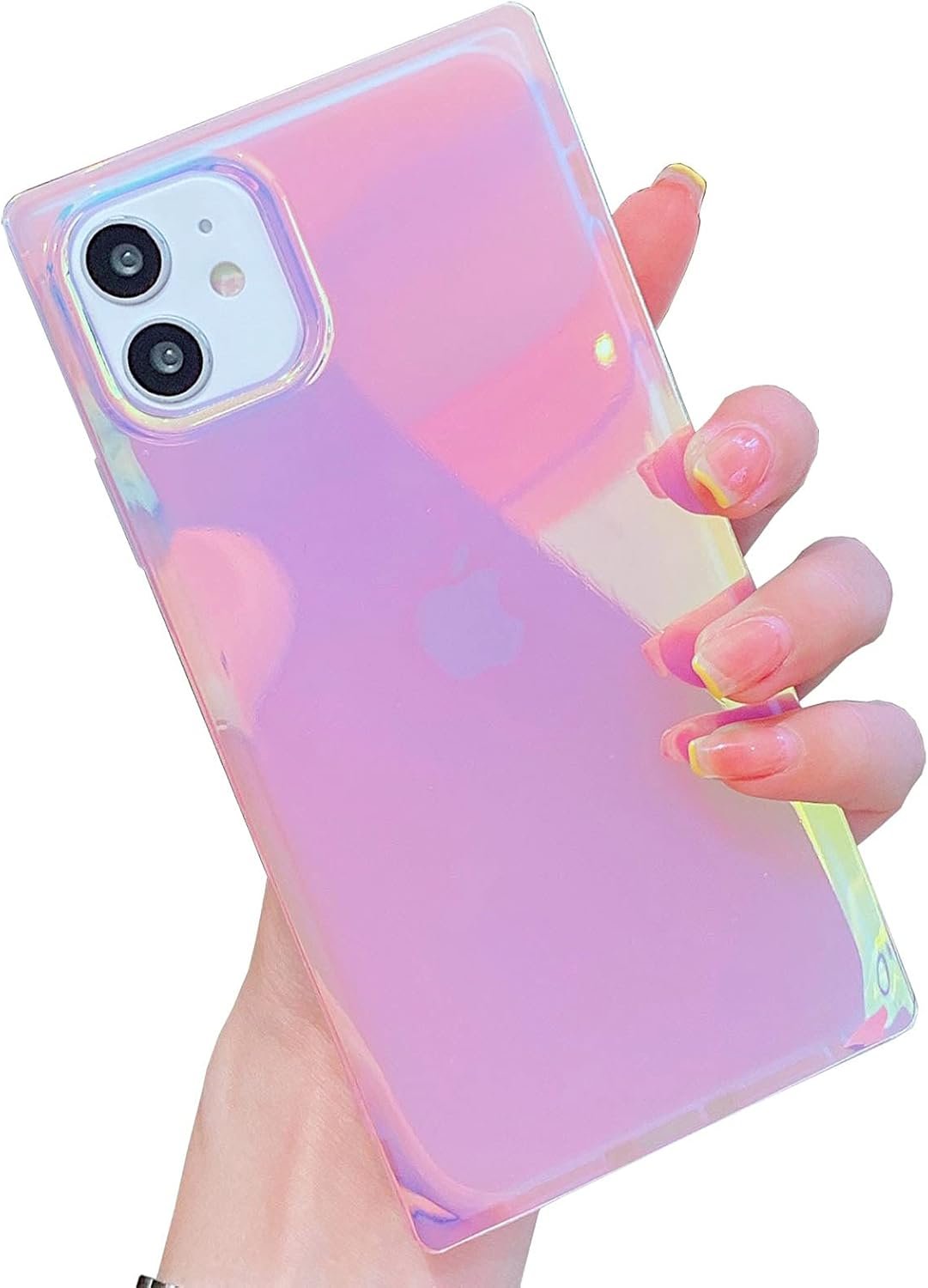Pearl Pattern Compatible with iPhone 11 Rectangle Edge Case, Slim Soft TPU Silicone Protective Bumper Cases Cover(Pink Pearl,11)