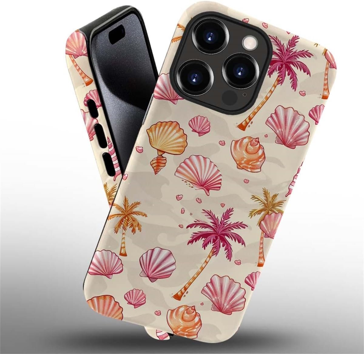 Case Compatible with iPhone 15 Pro Max Case,A Shell Shell by The Sea Full Pattern Plastic Soft TPU Case for iPhone 15 Pro Max Case,Double Protection Corner Case for iPhone 15 Pro Max 6.7-inch